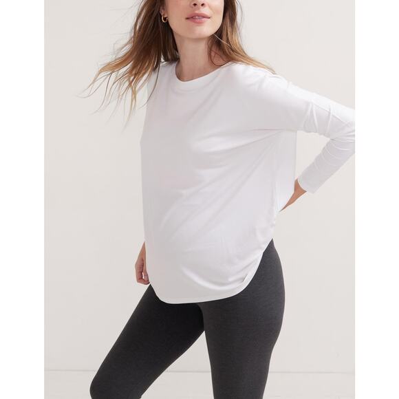 Hatch The Perfect White Viscose Long Sleeve Tee Size 4 - Picture 1 of 5